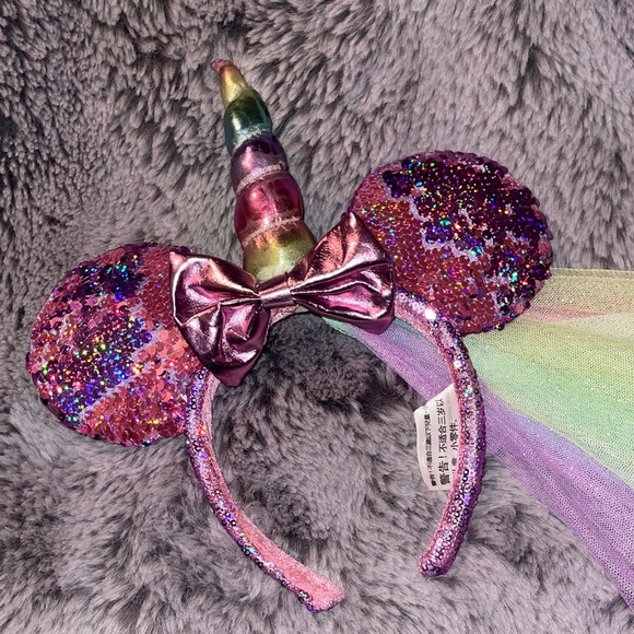 Disney Minnie Mouse Unicorn Princess Ears Mickey PINK Revisable Headband - Picture 3 of 7
